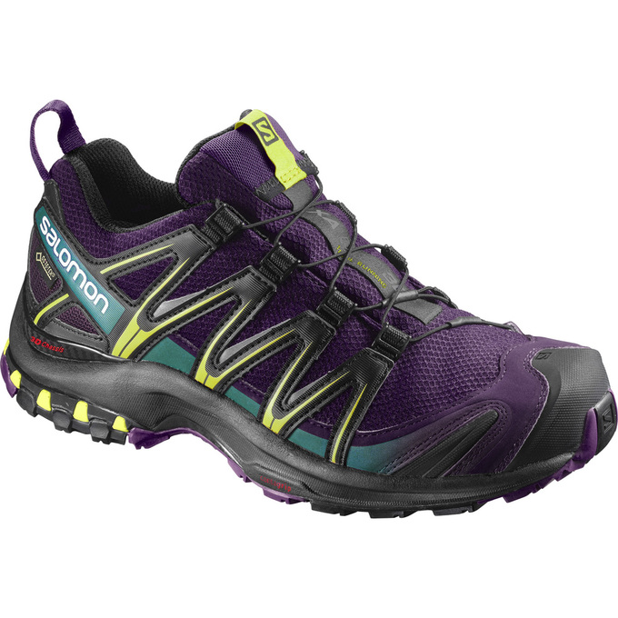 Salomon Israel XA PRO 3D GTX® W - Womens Trail Running Shoes - Purple/Black (ZQAG-82745)